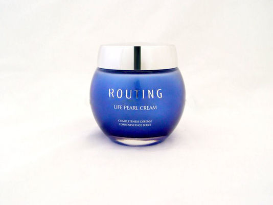 Customized Empty Glass Cream Jars And Bottle For Cosmetic Packaging 50G