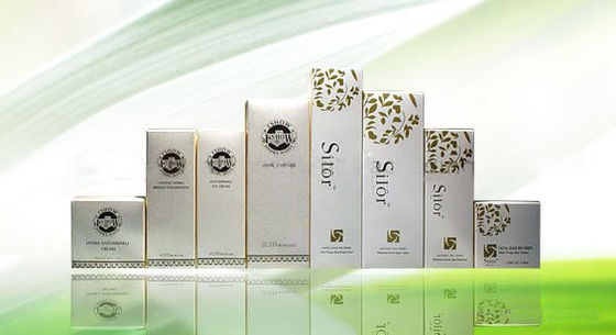 Silver Corrugated Paperboard Empty Cosmetic Packaging Boxes OEM Offset Printing