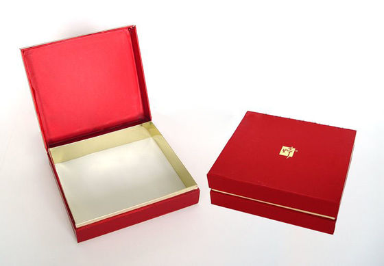 Personalized Red Presentation Gift Paper Cardboard Boxes Packaging With Lid