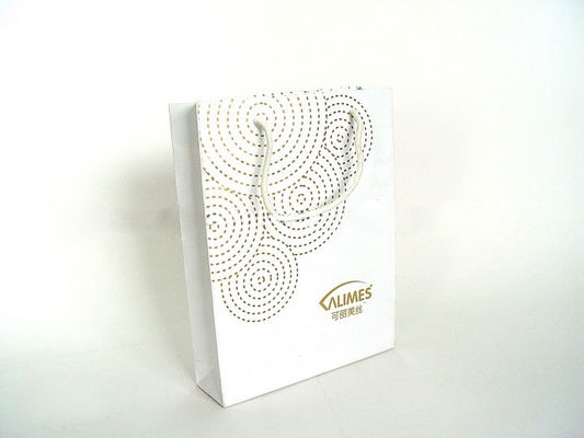 Customised personalized Laminated Printing White Gift Paper Carrier Bags