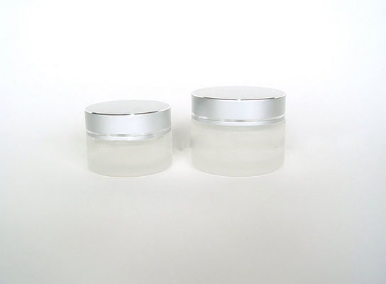 Custom White Empty Glass Cream Jars And Bottle 20G 50G With WT Cap