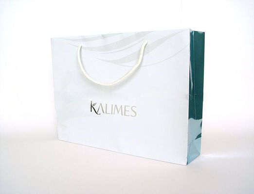 Personalized Machinery Printable White Paper Carrier Bags For Shopping